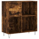 Vidaxl armoire � disques ch�ne fum� 84, 5x38x89 cm bois d'ing�nierie