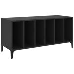 Vidaxl armoire � disques noir 100x38x48 cm bois d'ing�nierie