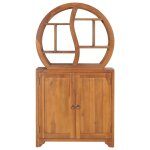 Vidaxl armoire avec �tag�re yin yang 70x30x130 cm bois de teck massif