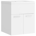 Vidaxl armoire d'�vier avec lavabo int�gr� blanc agglom�r�