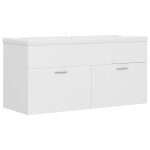 Vidaxl armoire d'�vier avec lavabo int�gr� blanc agglom�r�