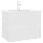 Vidaxl armoire d'vier avec lavabo intgr blanc bois d'ingnierie