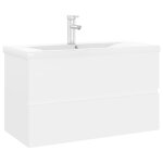 Vidaxl armoire d'vier avec lavabo intgr blanc bois d'ingnierie