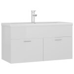 Vidaxl armoire d'vier avec lavabo intgr blanc brillant agglomr