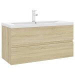 Vidaxl armoire d'évier lavabo intégré chêne sonoma bois d'ingénierie Vidaxl armoire d'évier lavabo intégré chêne sonoma bois d'ingénierie