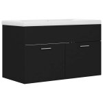 Vidaxl armoire d'�vier avec lavabo int�gr� noir agglom�r�