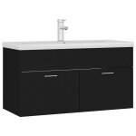 Vidaxl armoire d'vier avec lavabo intgr noir agglomr