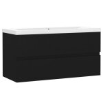 Vidaxl armoire d'évier avec lavabo intégré noir bois d'ingénierie Vidaxl armoire d'évier avec lavabo intégré noir bois d'ingénierie