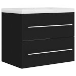 Vidaxl armoire d'vier avec lavabo intgr noir agglomr