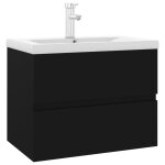 Vidaxl armoire d'vier avec lavabo intgr noir bois d'ingnierie