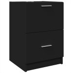 Vidaxl armoire d'�vier noir 40x37x59 cm bois d'ing�nierie