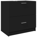 Vidaxl armoire d'�vier noir 59x37x59 cm bois d'ing�nierie