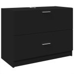 Vidaxl armoire d'�vier noir 78x37x59 cm bois d'ing�nierie