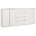 Vidaxl armoires latrales 3 pcs blanc bois de pin massif