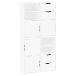 Vidaxl armoires lat�rales 4 pcs odda blanc 40x24x79 cm bois massif pin