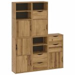 Vidaxl armoires lat�rales 5 pcs odda 40x24x79 cm bois massif pin