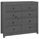 Vidaxl armoire latrale gris 100x40x90 cm bois de pin massif