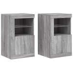 Vidaxl armoires lat�rales et lumi�res led 2 pcs sonoma gris