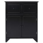 Vidaxl armoire latrale noir 60x30x75 cm bois de paulownia