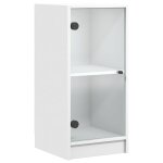 Vidaxl armoire lat�rale avec portes en verre blanc 35x37x75, 5 cm