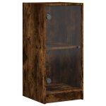 Vidaxl armoire latrale avec portes en verre chne fum 35x37x75, 5 cm