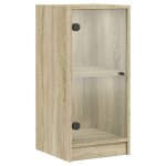 Vidaxl armoire latrale avec portes en verre chne sonoma 35x37x75, 5cm