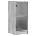 Vidaxl armoire lat�rale avec portes en verre sonoma gris 35x37x75, 5 cm