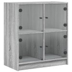 Vidaxl armoire lat�rale avec portes en verre sonoma gris 68x37x75, 5 cm