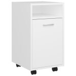 Vidaxl armoire lat�rale avec roues blanc 33x38x60 cm bois d?ing�nierie