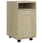 Vidaxl armoire lat�rale avec roues ch�ne sonoma bois d'ing�nierie