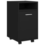 Vidaxl armoire lat�rale avec roues noir 33x38x60 cm bois d?ing�nierie