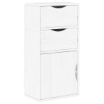 Vidaxl armoire lat�rale tiroirs odda blanc 40x24x79 cm bois massif pin