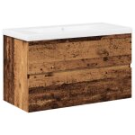 Vidaxl armoire lavabo avec bassin int�gr� vieux bois