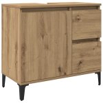 Vidaxl armoire lavabo ch�ne artisanal 65x33x60 cm bois d'ing�nierie