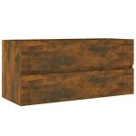 Vidaxl armoire de lavabo ch�ne fum� 100x38, 5x45 cm bois d'ing�nierie