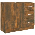 Vidaxl armoire de lavabo chne fum 63x30x54 cm bois d'ingnierie