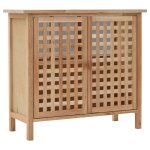 Vidaxl armoire pour lavabo avec miroir bois de noyer massif