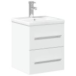 Vidaxl armoire lavabo de salle de bain avec bassin int�gr� blanc