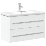 Vidaxl armoire lavabo de salle de bain avec bassin int�gr� blanc