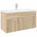 Vidaxl armoire lavabo de salle de bain et bassin int�gr� ch�ne sonoma