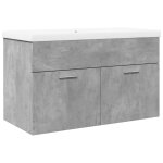 Vidaxl armoire lavabo de salle de bain avec bassin intgr gris bton