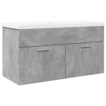 Vidaxl armoire lavabo de salle de bain avec bassin intégré gris béton Vidaxl armoire lavabo de salle de bain avec bassin intégré gris béton