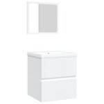 Vidaxl armoire lavabo de salle de bain avec bassin et miroir blanc