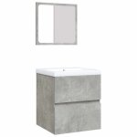Vidaxl armoire lavabo de salle de bain et bassin et miroir gris b�ton
