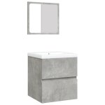 Vidaxl armoire lavabo de salle de bain et bassin et miroir gris béton Vidaxl armoire lavabo de salle de bain et bassin et miroir gris béton