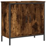 Vidaxl armoire lavabo de salle de bain chêne fumé 60x30x60 cm Vidaxl armoire lavabo de salle de bain chêne fumé 60x30x60 cm