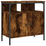 Vidaxl armoire lavabo de salle de bain ch�ne fum� 60x30x60 cm