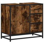 Vidaxl armoire de lavabo de salle de bain chne fum 65x33x60 cm