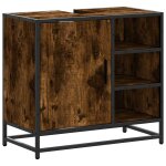 Vidaxl armoire de lavabo de salle de bain chne fum 65x33x60 cm