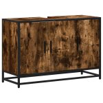 Vidaxl armoire de lavabo de salle de bain chne fum 90x33x60 cm